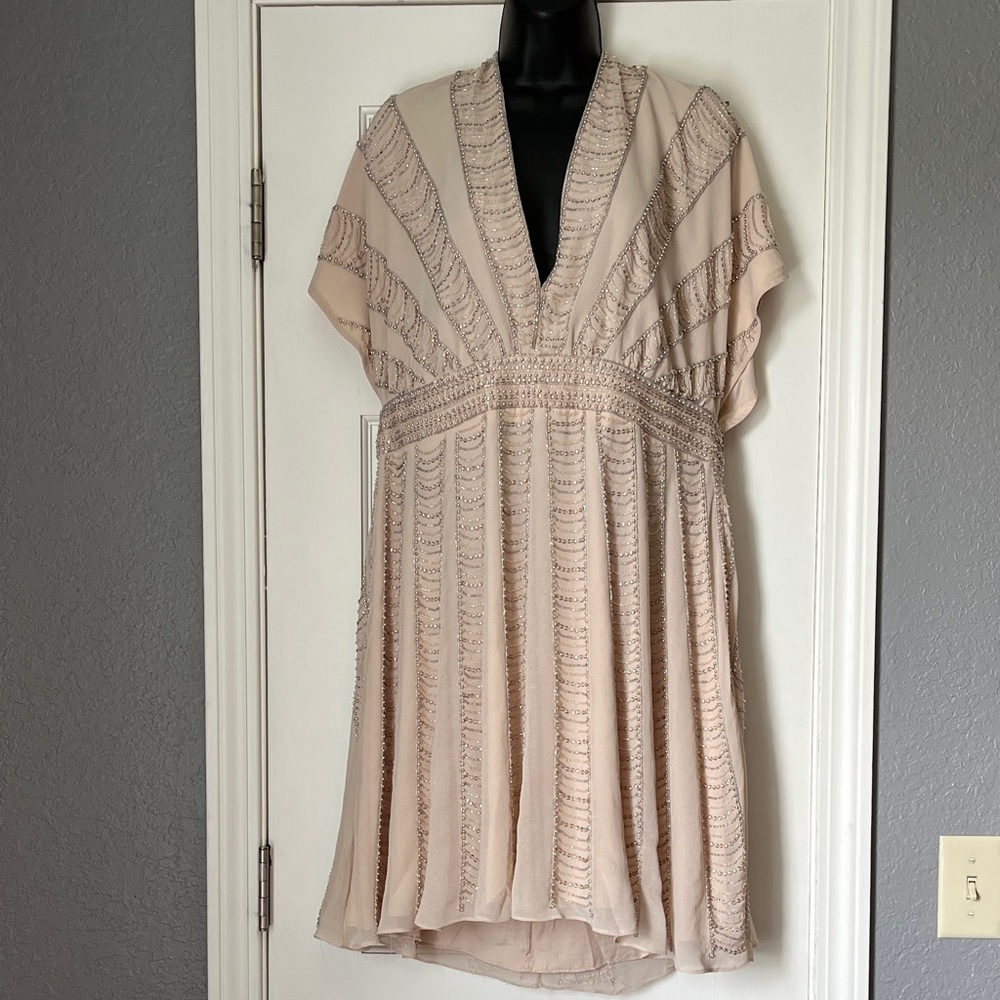ASOS Cream Beaded Women's Mini Dress NWT